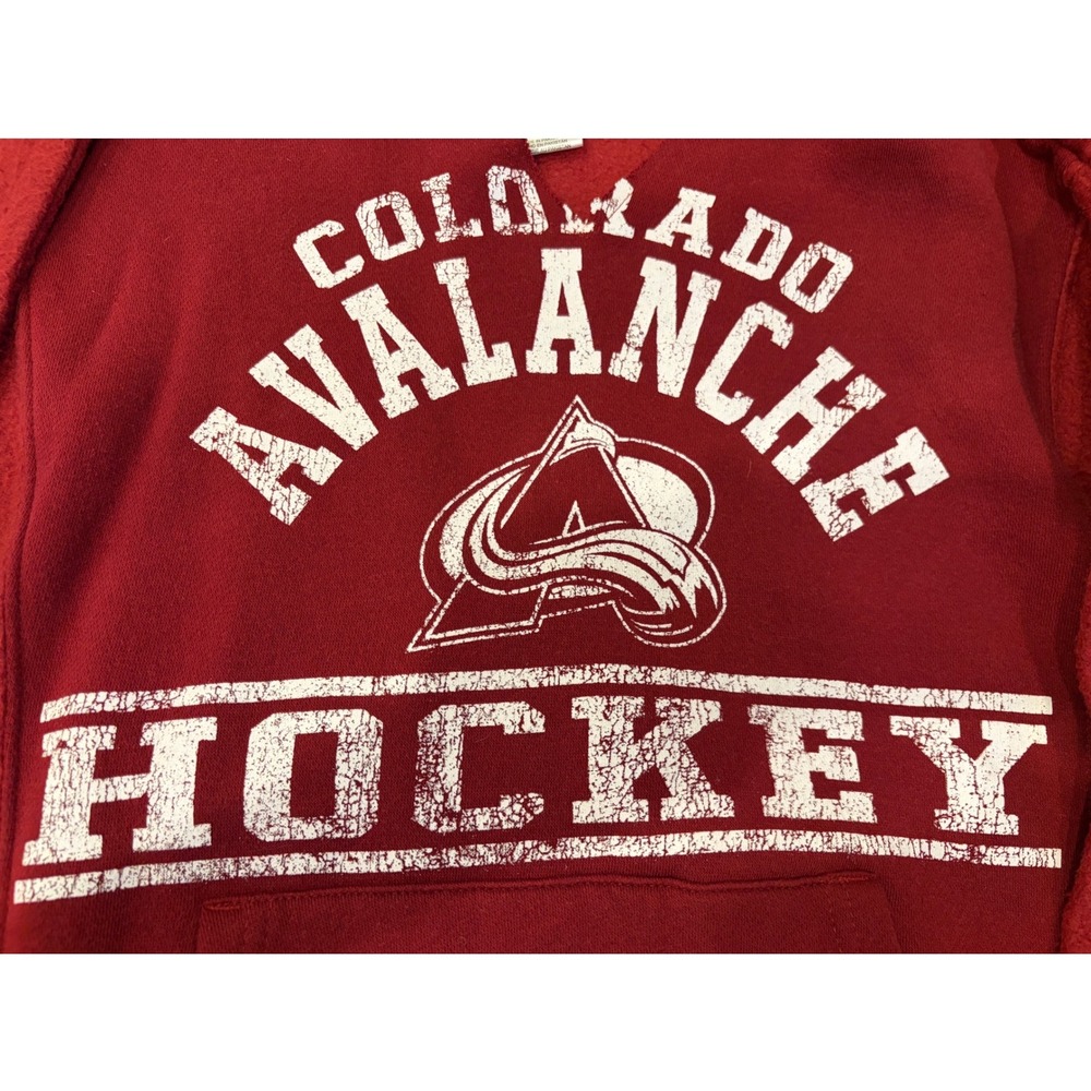 NHL Colorado Avalanche Hockey Hoodie Youth Size 10/12 Red Pullover Sweatshirt